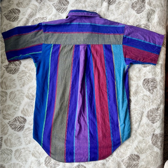 Men’s 70s Vintage Striped Cotton Button-Down Shirt | Colours by Alexander Julian - Picture 2 of 3